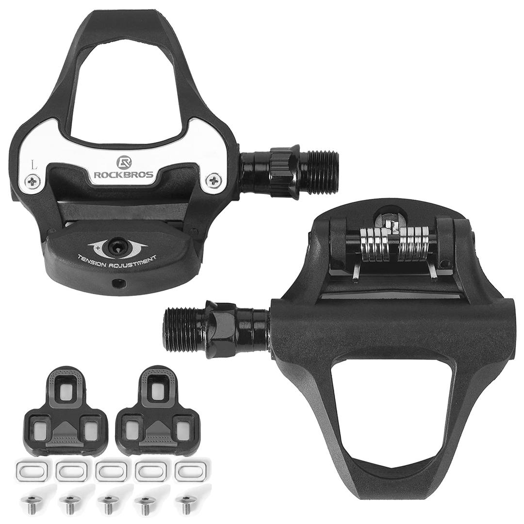 ROCKBROSBike Pedals Road Bicycle Pedals Cleats Set Clipless Pedals Compatible with Look KEO Structure