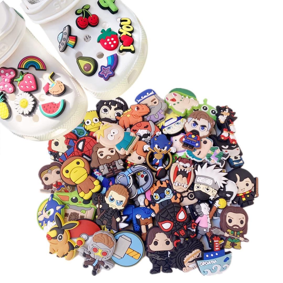 FLAFARY Cartoon Shoe Charms, for Clog Decoration Cartoon Anime Charms Shoe Accessories, Cartoon Pvc Shoe Charms Decoration for Kids Teens Boys Girls Men Women Party Birthday Gifts