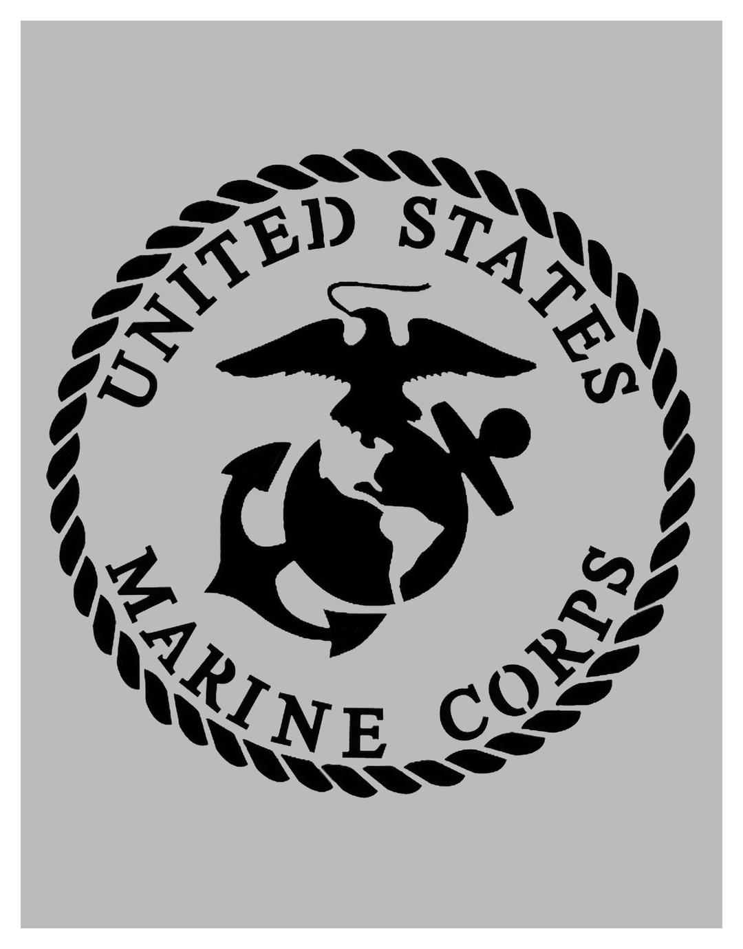 US United States Marine Corps Stencil - Reusable Stencil (8.5" x 11" Sheet) for Painting on Walls, Wood, Arts and Crafts (My Custom Stencils)