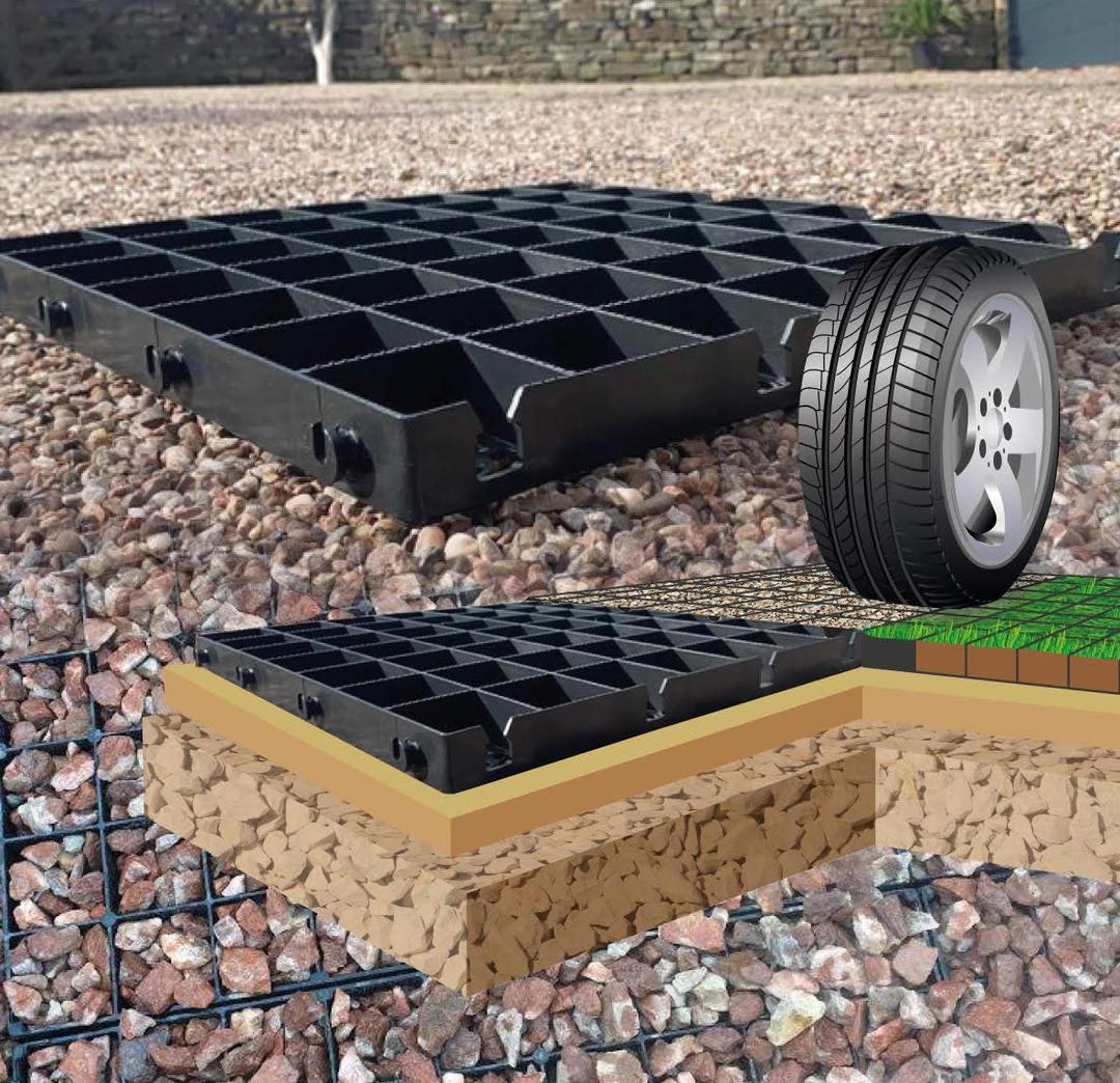 DRIVEWAY GRIDS X60 = 15 SQUARE METRES + HD MEMBRANE GROUND SHEET GRAVEL GRIDS GRAVEL GRIDS GRASS GRID PLASTIC STABILITY GRIDS ECO PAVING BASES & PARKING DRIVE WAY GRID POROUS GRASS OR GRAVEL GRIDS