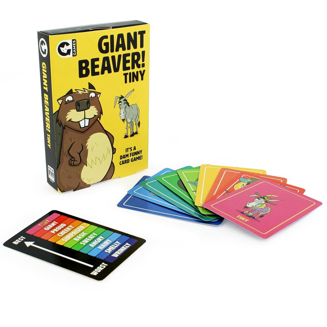 Ginger Fox Giant Beaver! Tiny ! Card Game. Top Trump Your Opponents for The Win - Laugh with Friends & Family at Parties & Gatherings Playing This Hilarious Adult Animal Nature Game for Ages 16+