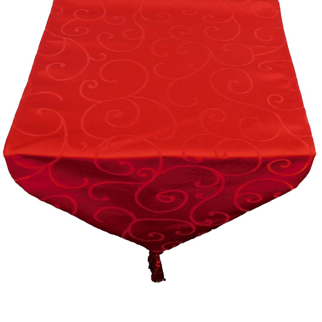 Christmas Concepts® 35cm x 152cm Damask Table Runner (Red)