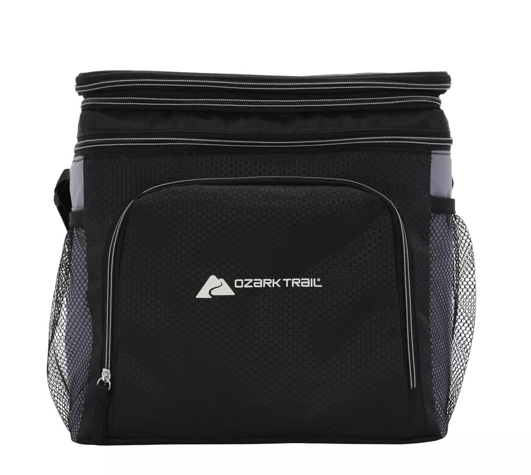 Ozark Trail 24 Can Soft-Sided Cooler, Black - Perfect for Camping, Picnics, and Outdoor Activities, Portable