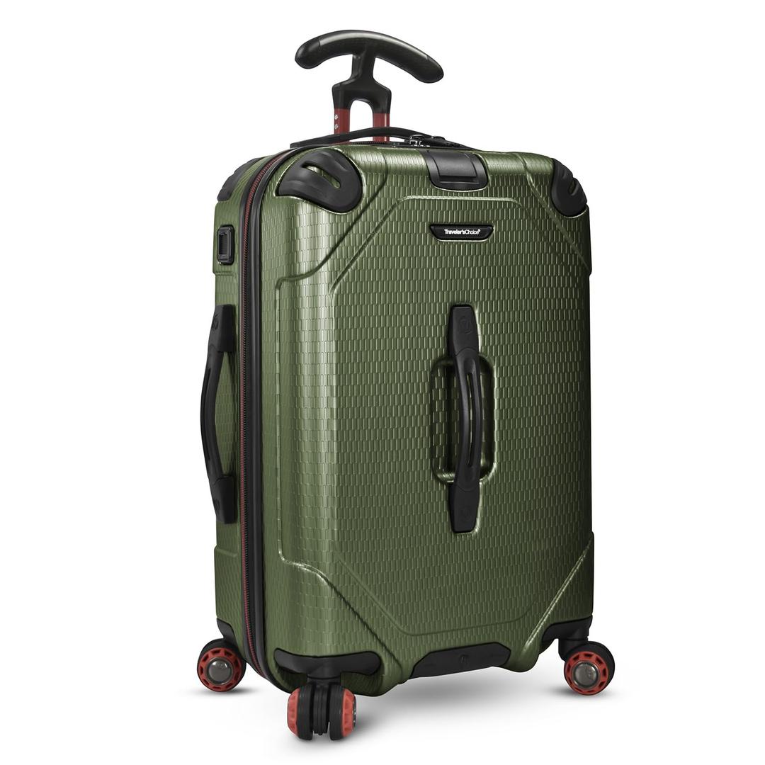 Traveler's Choice Maxporter II Hardside Polycarbonate Suitcase with Spinner Wheels, Dark Green, 22" Carry-On Luggage