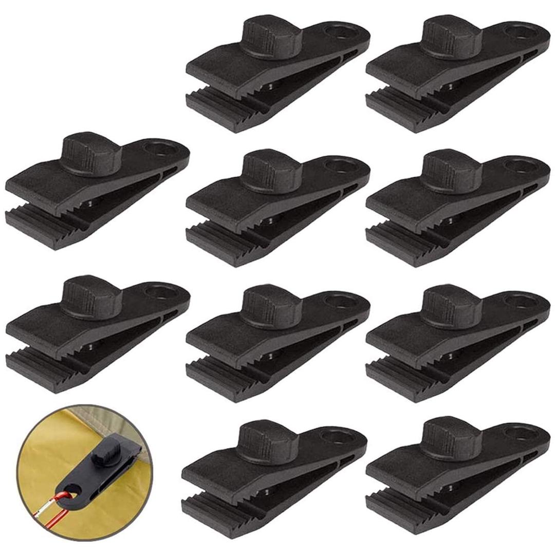 HengLiSam Tarp Clips, Heavy Duty Lock Grip, Clamps Withstand 60mph Strong Wind Fit for Awnings, Outdoor Camping, Caravan Canopies, Car Covers, Swimming Pool Covers (10 pcs)