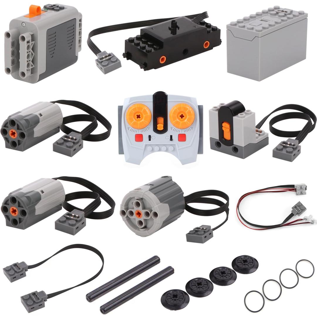 16 PCS Technology Power Function Motor Set Remote Control Motor Kit Compatible with Technic Power Function Kit