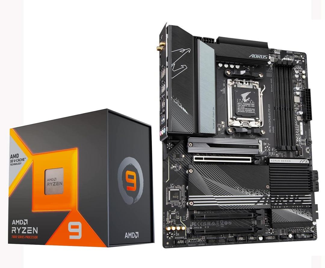 Micro Center AMD Ryzen 9 7950X3D 16-Core 32-Thread AM5 Unlocked Desktop Processor Bundle with GIGABYTE X670 AORUS Elite AM5 DDR5 PCIe 5.0 WiFi 6E ATX Motherboard