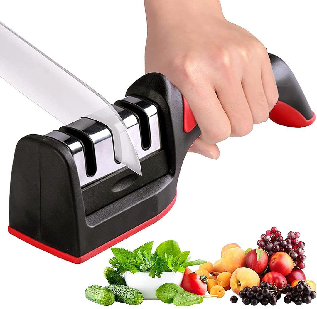 Necomi Knife Sharpener, ® مبراة سكين, Kitchen Knife Sharpener for Sharpening and Polishing Kitchen Knives with Easy Manual Sharpening for Straight Knives Perfect for Household and Chef’s Choice