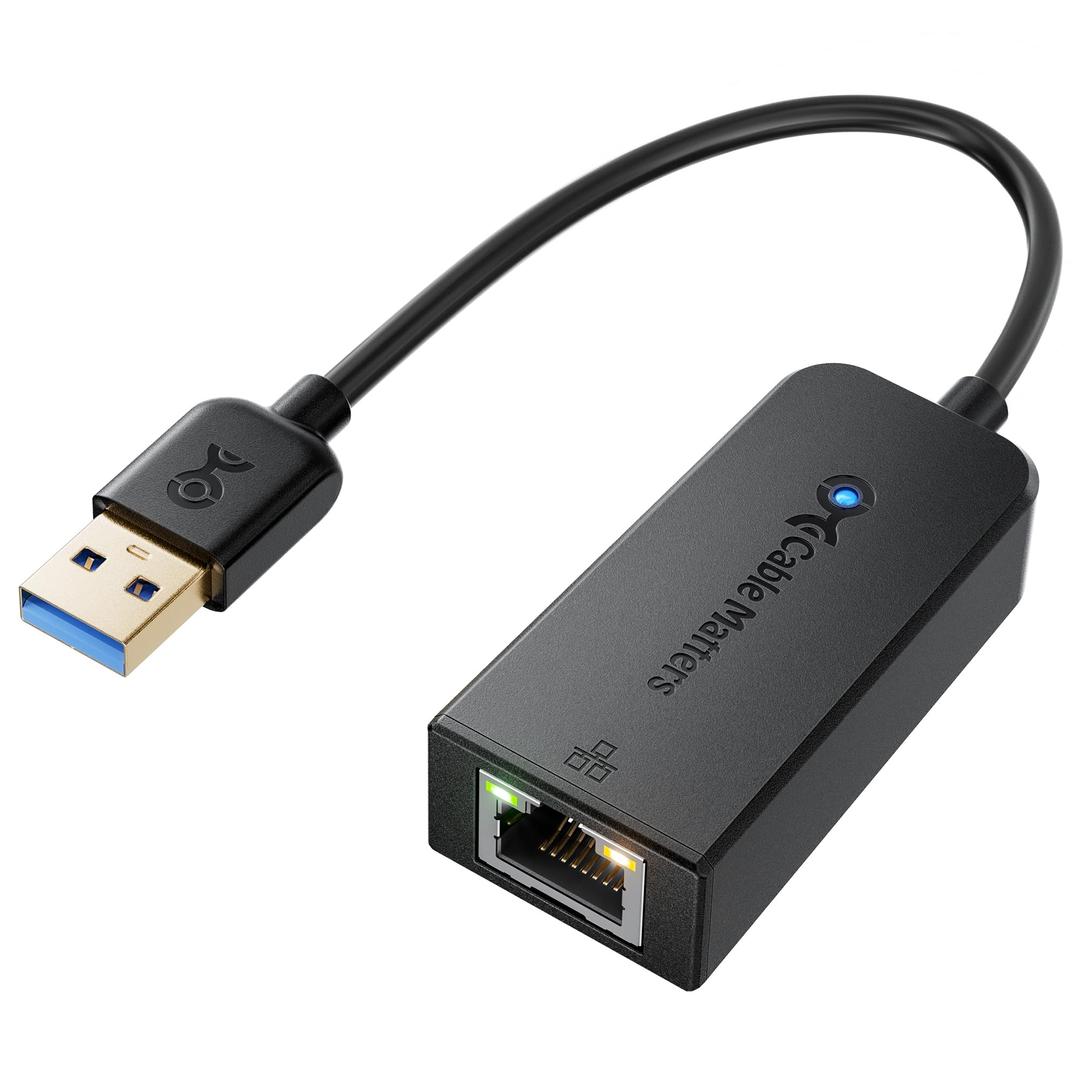 Cable Matters Plug & Play USB to Ethernet Adapter with PXE, MAC Address Clone Support (USB 3.0 to Gigabit Ethernet, Ethernet to USB, Ethernet Adapter for Laptop) Supporting 10/100/1000Mbps in Black