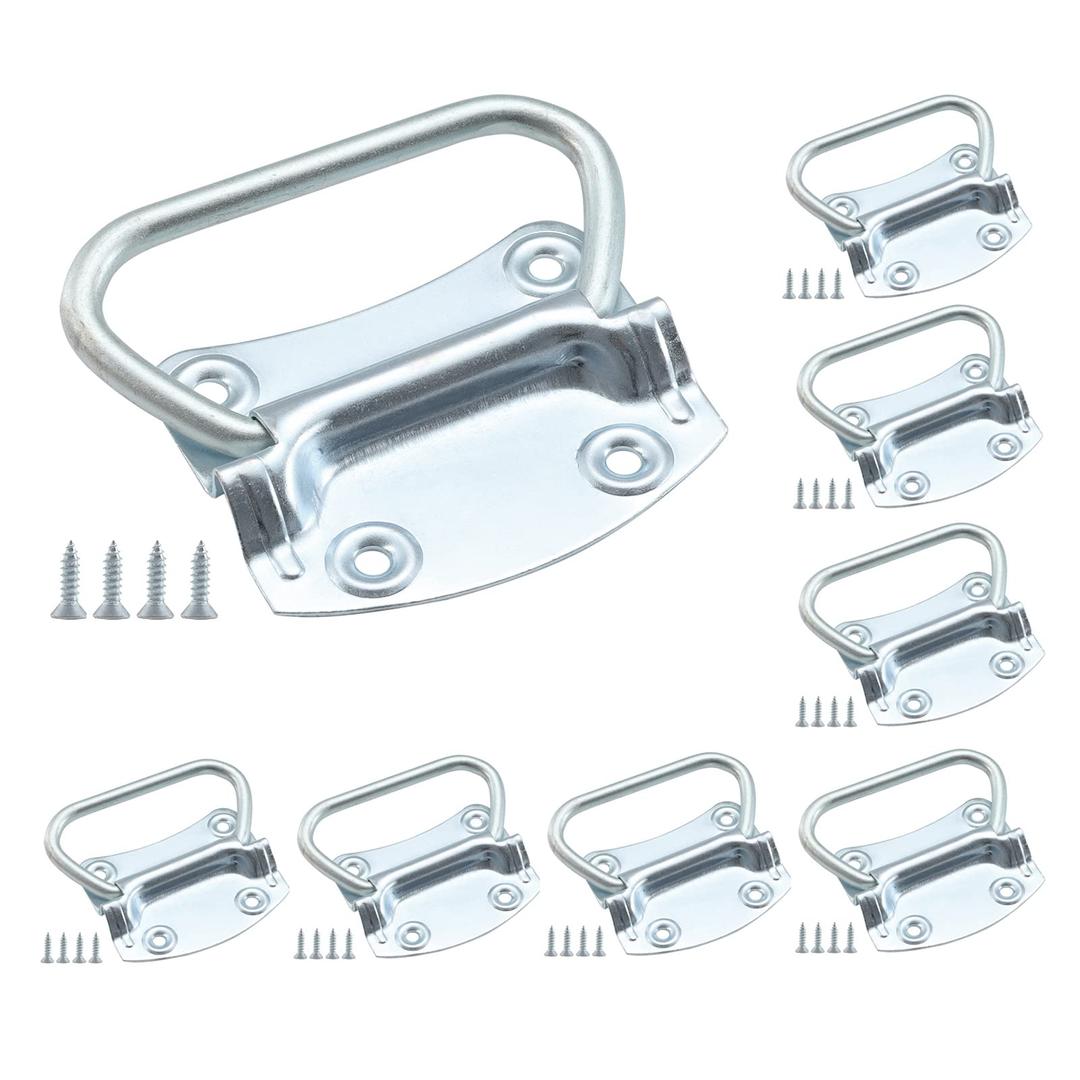 HOME MASTER HARDWAREHOME MASTER HARDWARE 3-1/2 inch Pull Ring Handle Toolbox Lifting Door Case Chest Pull Handles Zinc Plated 8 Pack