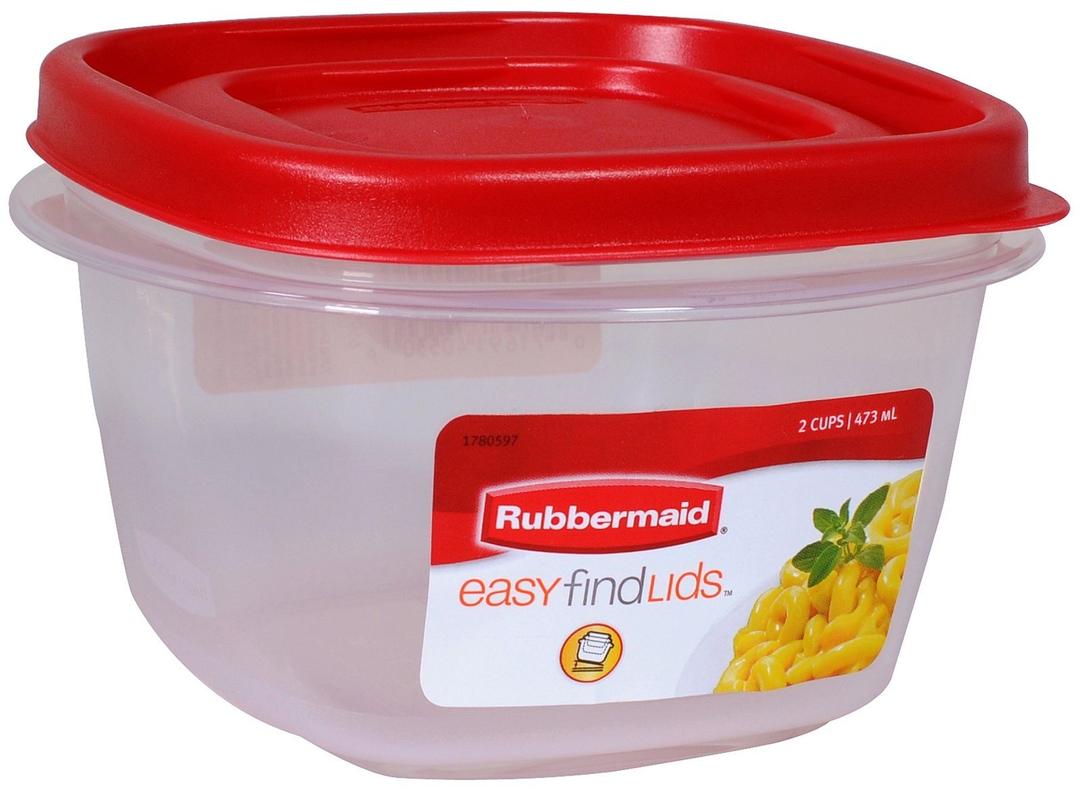 Rubbermaid2-Cup 7J60 Easy Find Lid Square Food Storage (Pack of 8 Containers), Red