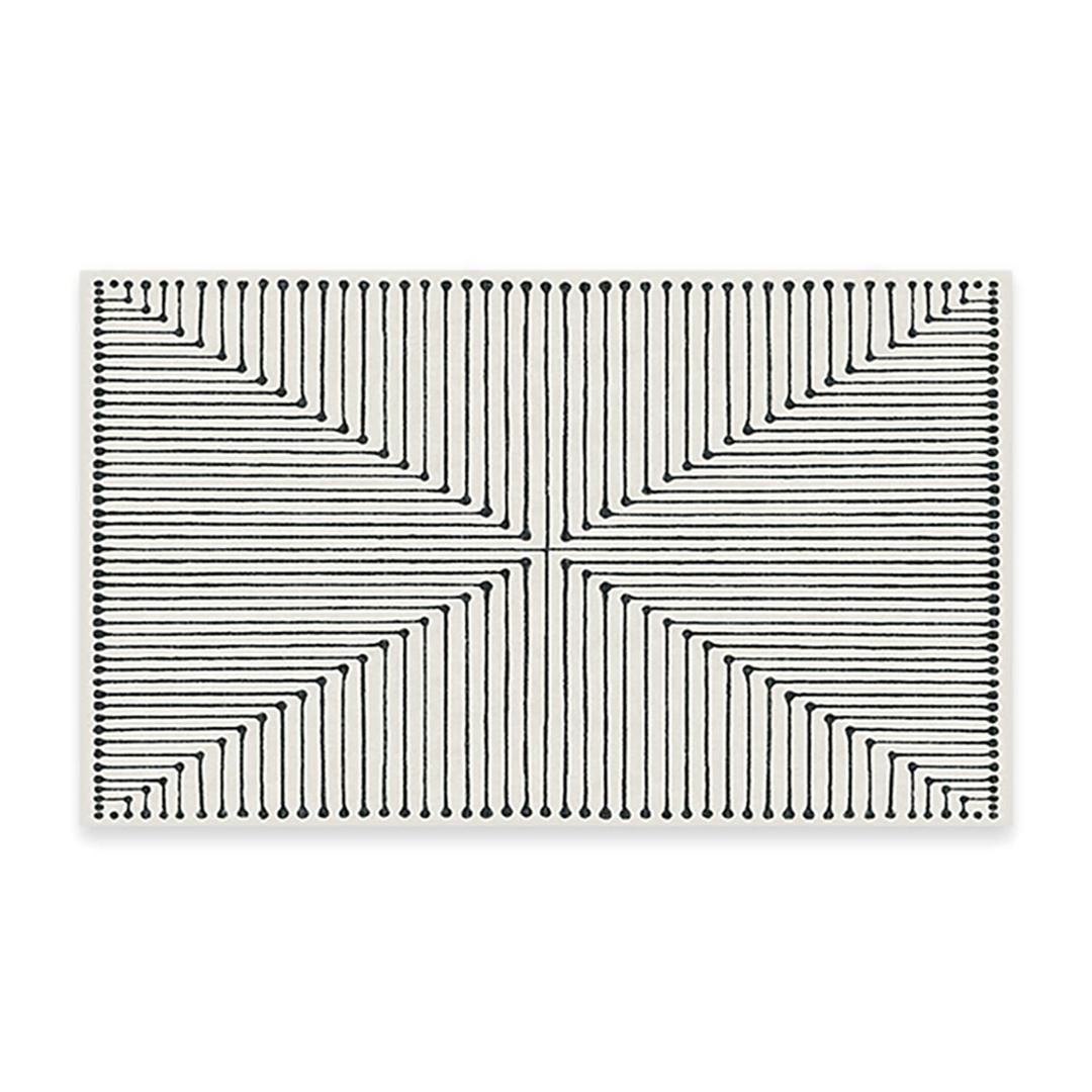 RUGGABLE x Jonathan Adler Washable Rug - Perfect Modern Area Rug for Living Room, Bedroom, Kitchen & Dorm Room - Stain & Water Resistant - Durable, Inkdrop Black/Ivory 3'x5' (Standard Pad)