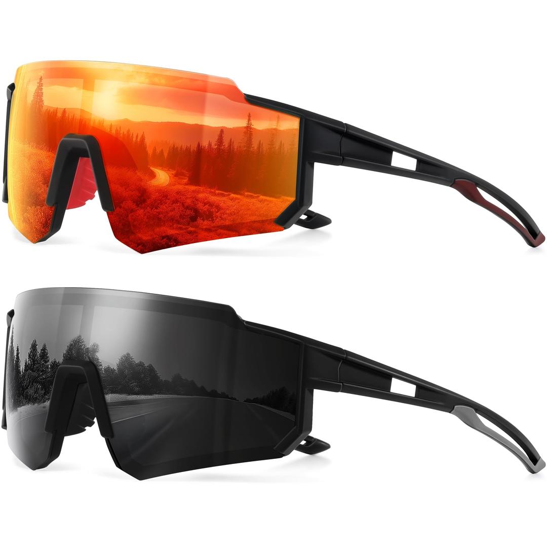 Polarized Sports Sunglasses for Men and Women, Fishing Baseball Running Cycling Mountain Sun Glasses UV Protection