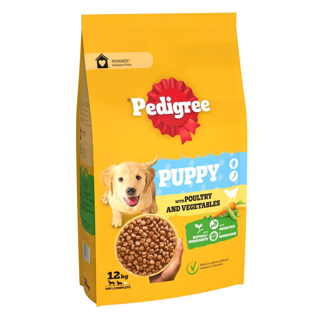 PedigreePuppy Complete Dog Dry Food for medium size Dogs with Poultry and Rice 12 kg