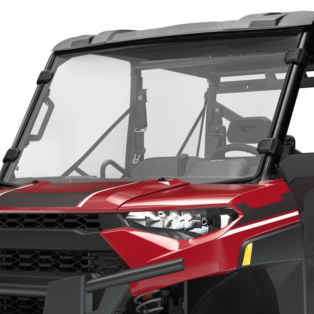 KEMIMOTO Scratch Resistant Front Windshield Compatible with Polaris Ranger XP 1000/Crew 2017-2025, 2020-2025 Ranger 1000/Crew, 2013-2019 Ranger XP 900/Crew