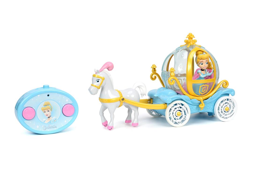 Jada ToysDisney Princess Cinderella Horse-Drawn Carriage RC Radio Control Vehicle, Toys for Kids