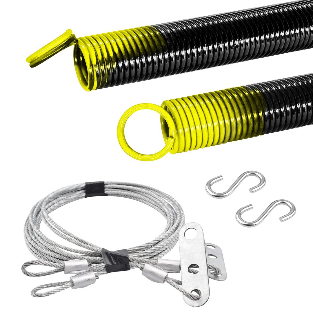 HardwareXsupply Heavy Duty Electrophoresis Extension Garage Door Springs for 7ft high (130LB-Yellow)