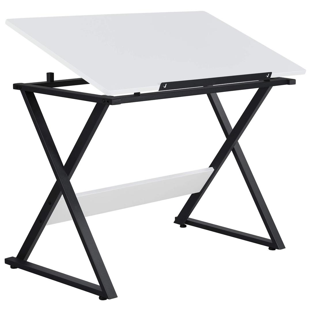 Yaheetech White Drafting Table for Artists Art Drawing Writing Paninting Studying Table with Tilted Tabletop for Adults Teens Adults Home Office Use