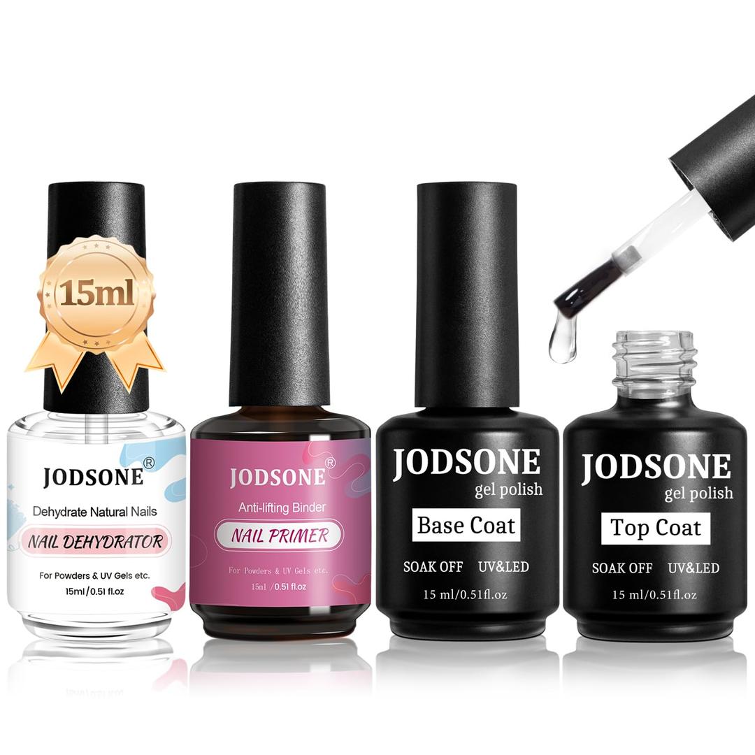 JODSONE 15ML Nail Primer Base Coat Top Coat Glossy Quick Drying Durable DIY Nail Art Design Long Lasting Gift