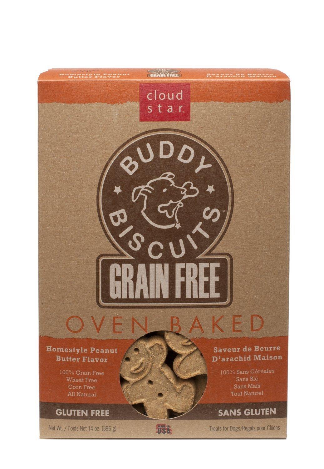 Buddy Biscuits 14 oz Box of Grain-Free Crunchy Dog Treats Made with Natural Peanut Butter