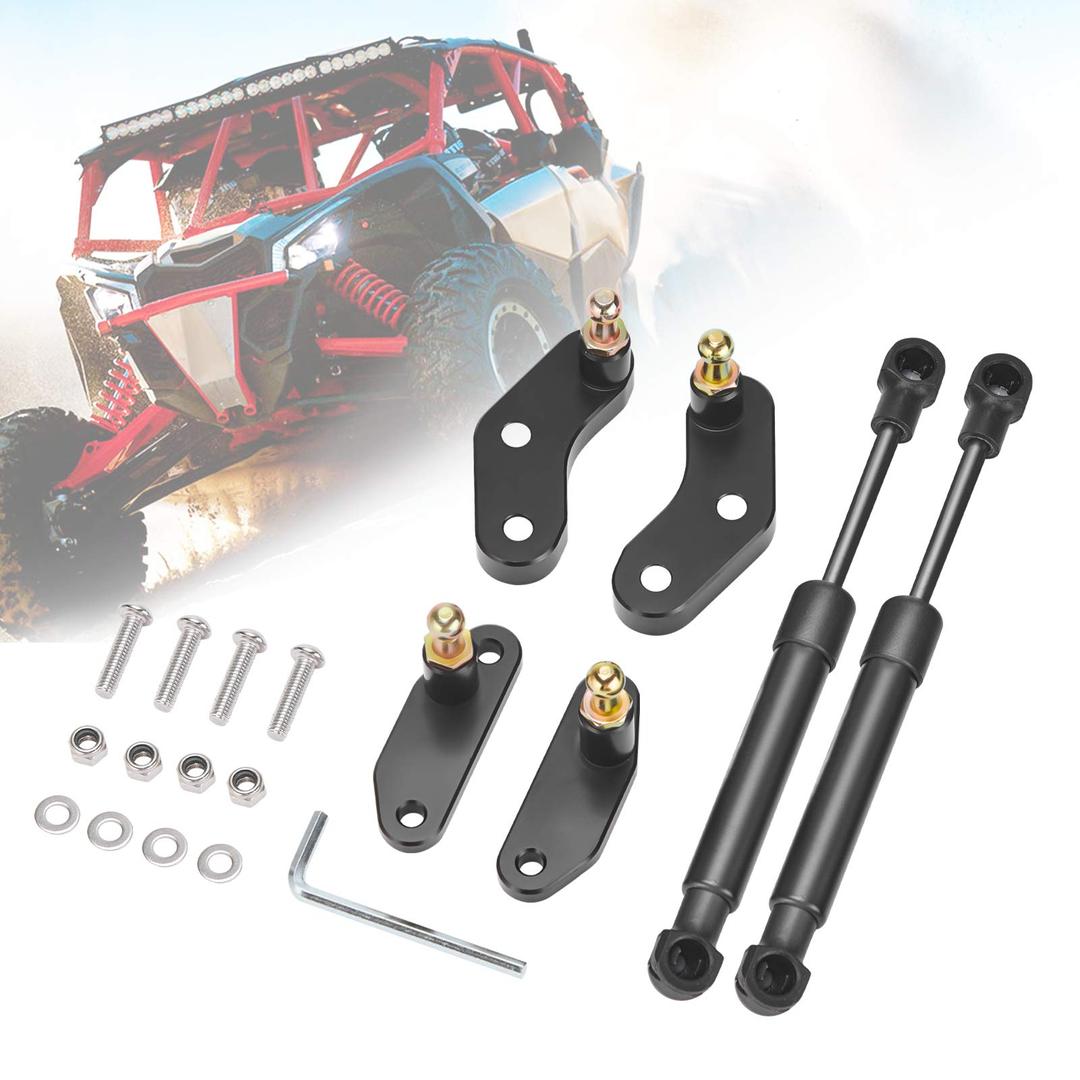 Kemimoto X3 Door Opener Kits Door Shocks Struts Compatible with 2017-2022 Can Am Maverick X3 and X3 Max Front and Rear Doors, Black