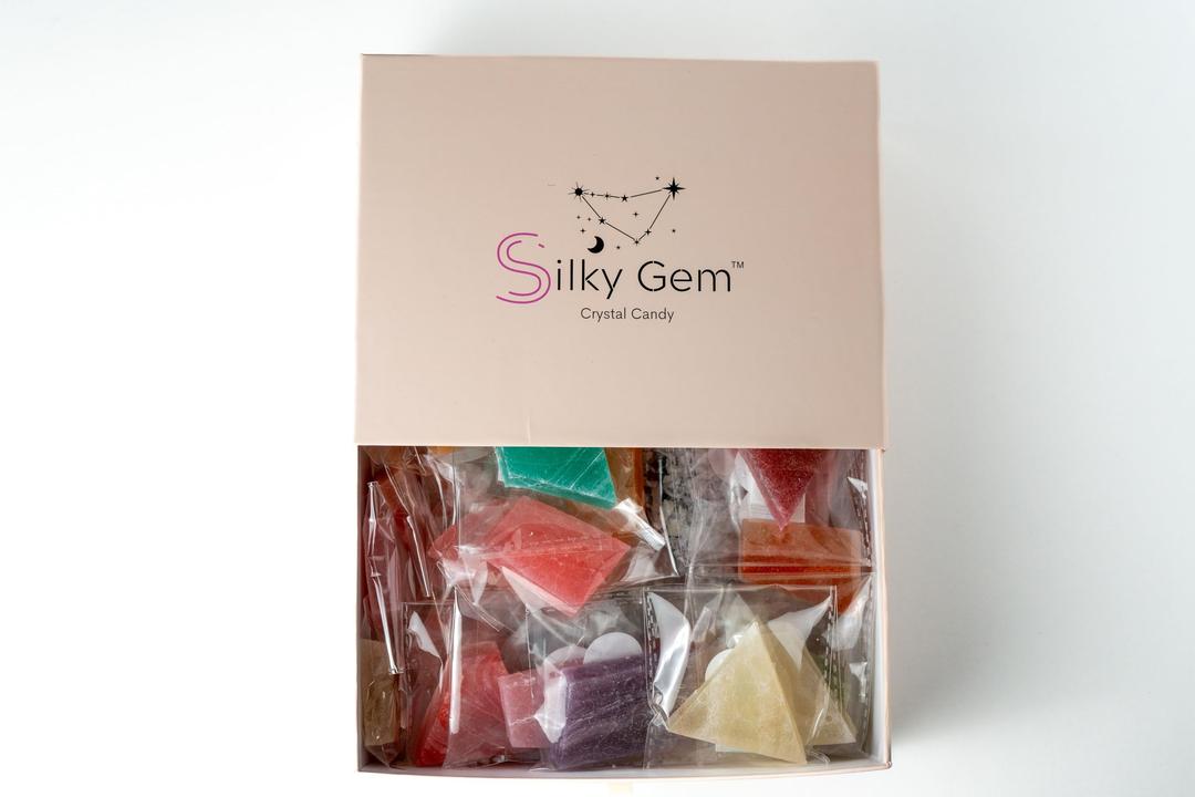 SILKY GEMMystery Box, Edible Crystal Candy, 26-28 Clusters, Multi Flavor, Kohakutou, Edible Gem, Vegan, Gluten Free, ASMR