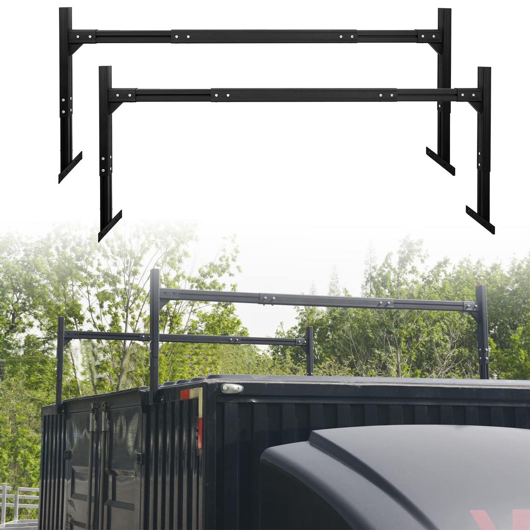 800LB Capacity Adjustable Aluminum Trailer  Ladder   Rack  Fit for Open and Enclosed Trailers,for 6.0'-8.2' Wide Trailers