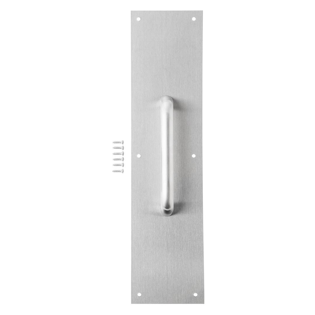 BRINKS Commercial - Commercial 16" Pull Door Plate, Stainless Steel Finish - Rust and Corrosion Resistant Door Plate