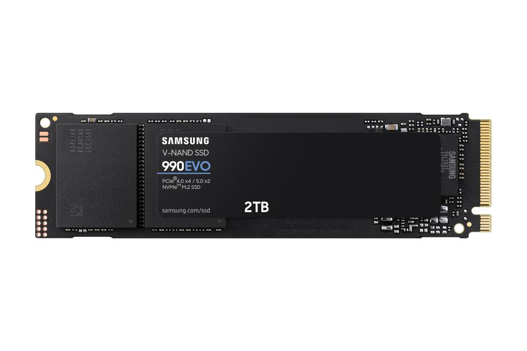 SAMSUNG 990 EVO SSD 2TB, PCIe Gen 4x4, Gen 5x2 M.2 2280 NVMe Internal Solid State Drive, Speeds Up to 5,000MB/s, Upgrade Storage for PC Computer, Laptop, MZ-V9E2T0B/AM, Black