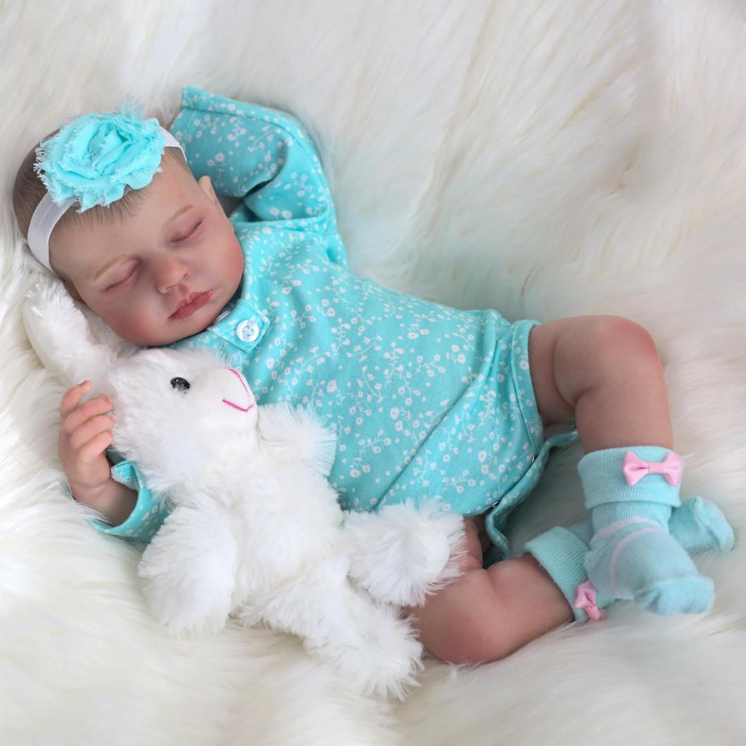 WOOROYRealistic Reborn Baby Dolls - 20 Inch Lifelike Newborn Baby Doll Girl Real Life Baby Dolls Sleeping Soft Weighted Reborn Doll Gift Toys for 3+ Years