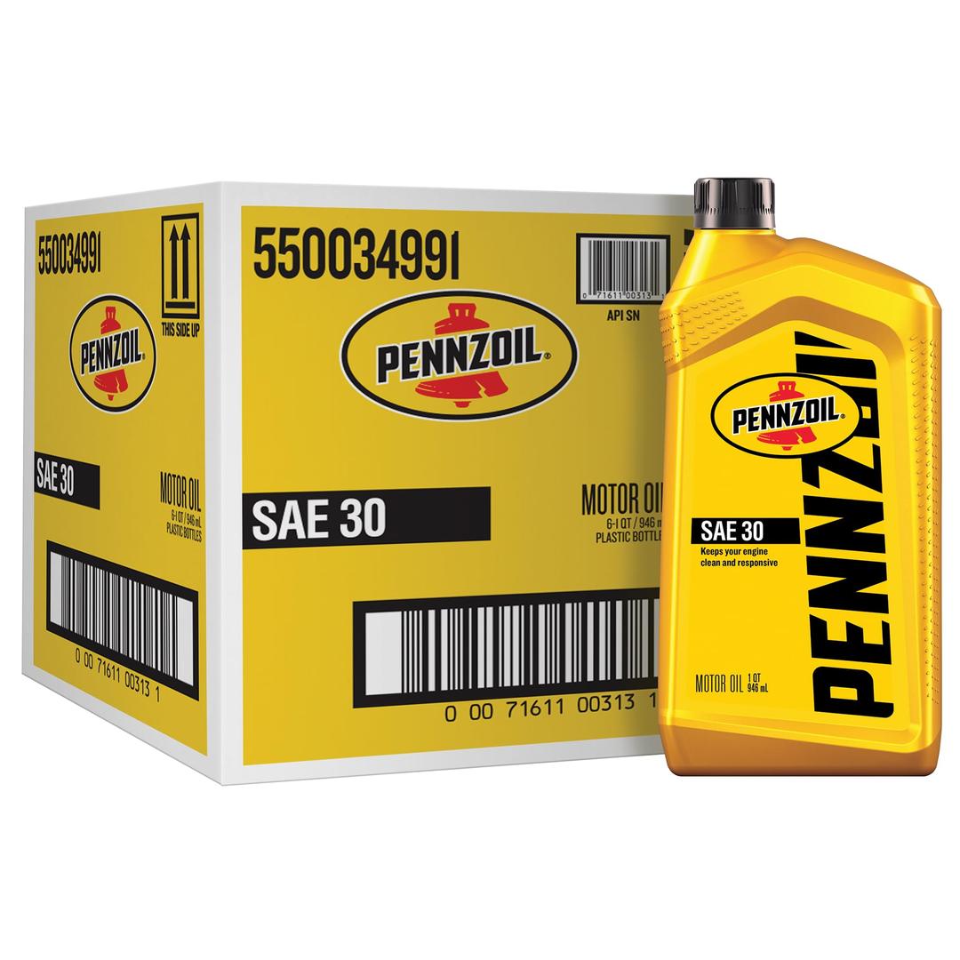 Pennzoil 30 Gasoline Engine Oil, 1 Quart (Case of 6)