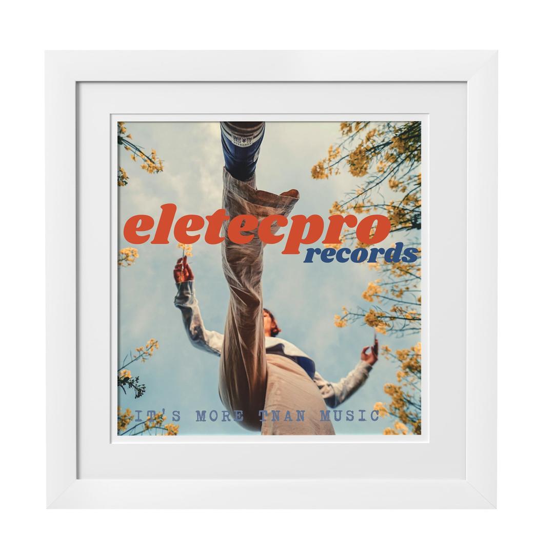 eletecpro 15x15 Record Frame, Double Grooves Album Frame Made of Engineered Wood and Clear Acrylic for 12x12 LP Cover Display, Classic Vinyl Frame with Hanging Hardware for Wall, White