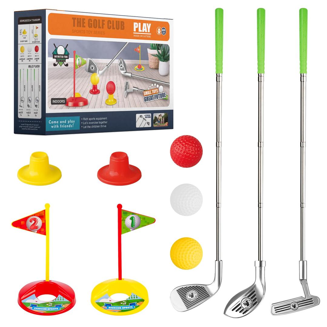 LiberryKids Golf Clubs for 3 4 5 6 Years Old, Retractable Toddler Golf Set with Storage Bag, Outdoor Indoor Sports Toy for Boys Girls Birthday Gift