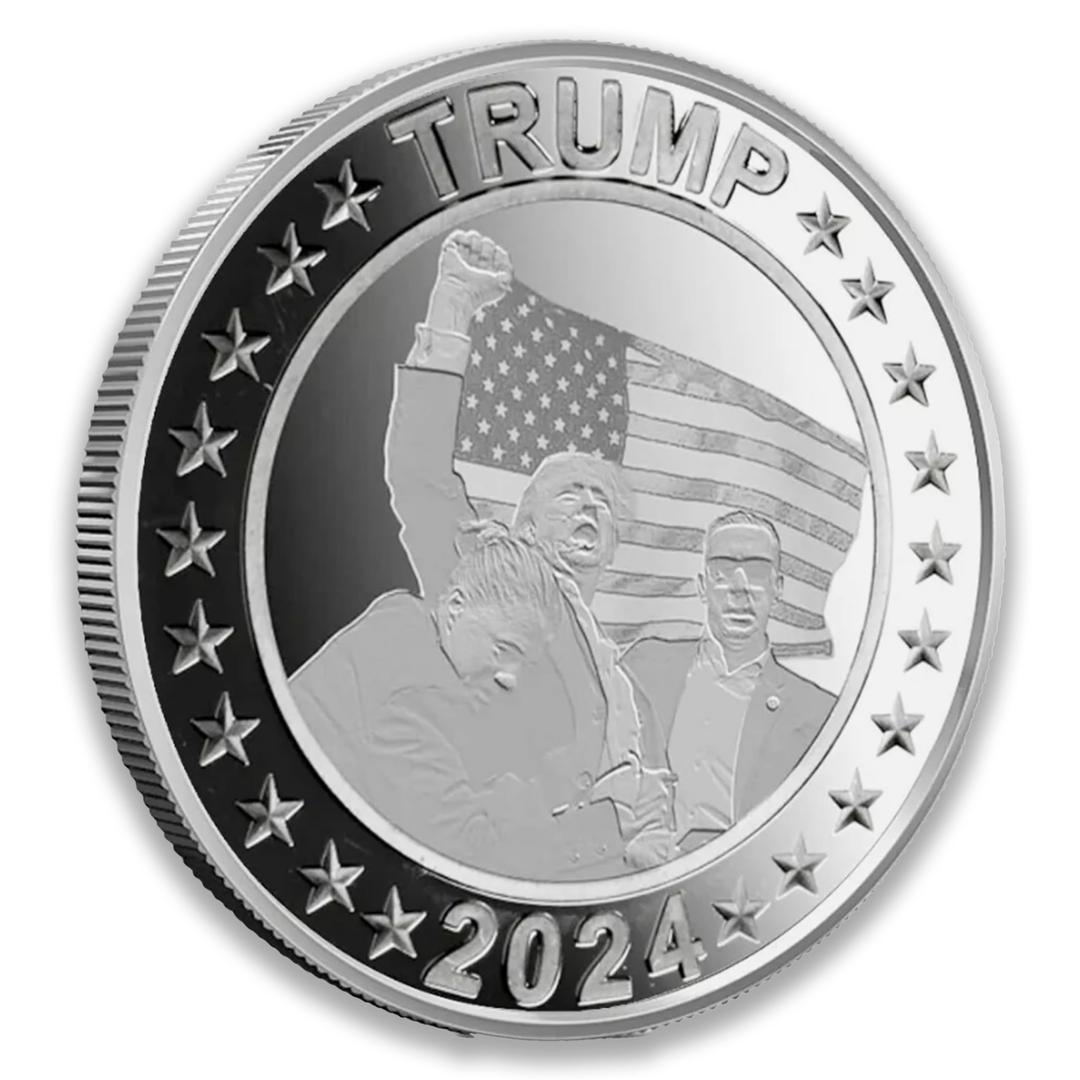 1 oz 2024 Trump Survives : Fight fight fight! Silver Round