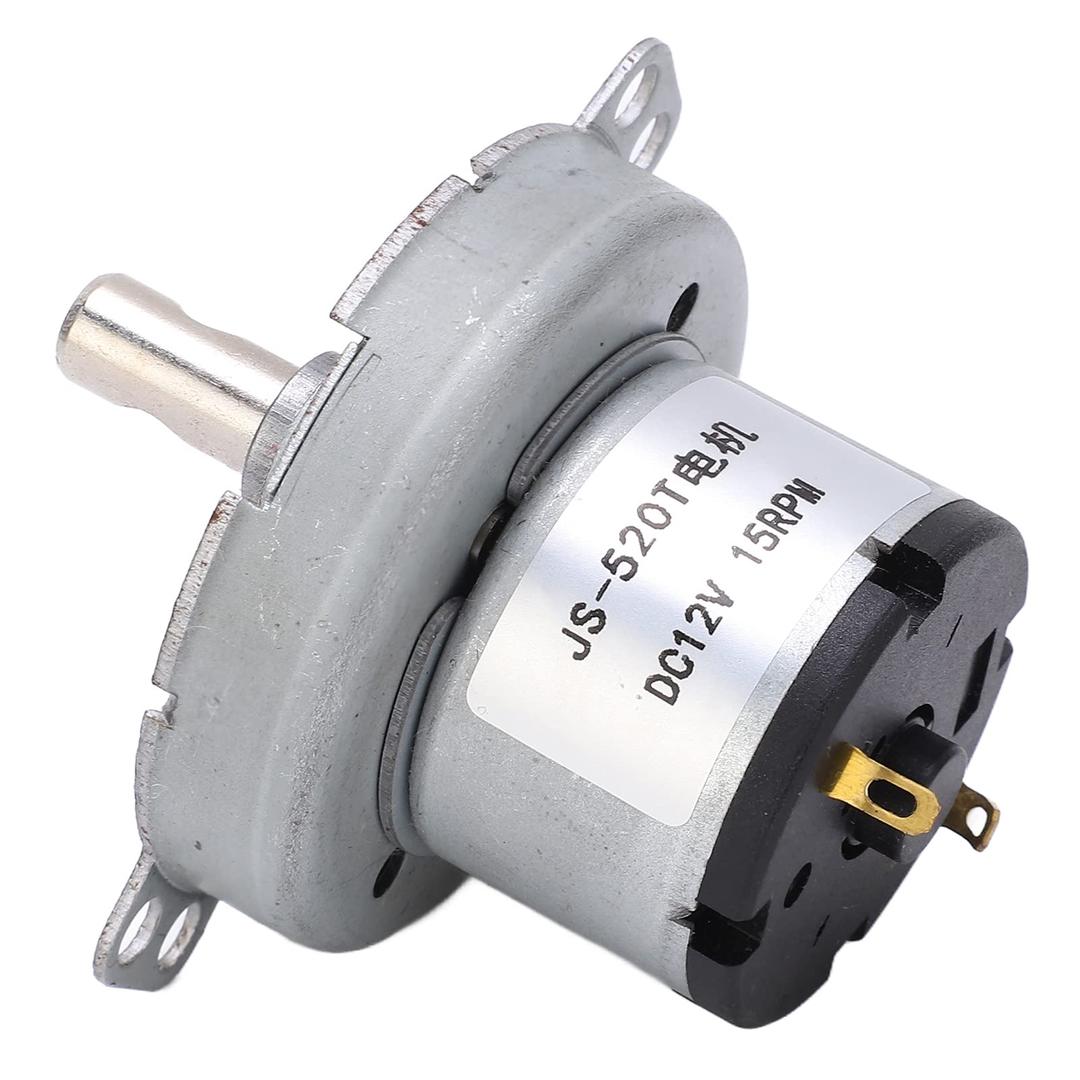 Dc Geared Motor, JS‑520T Reducer Motor 12 Volt Motor 15RPM Gear for Art and Craft Lighting for Popcorn Machines