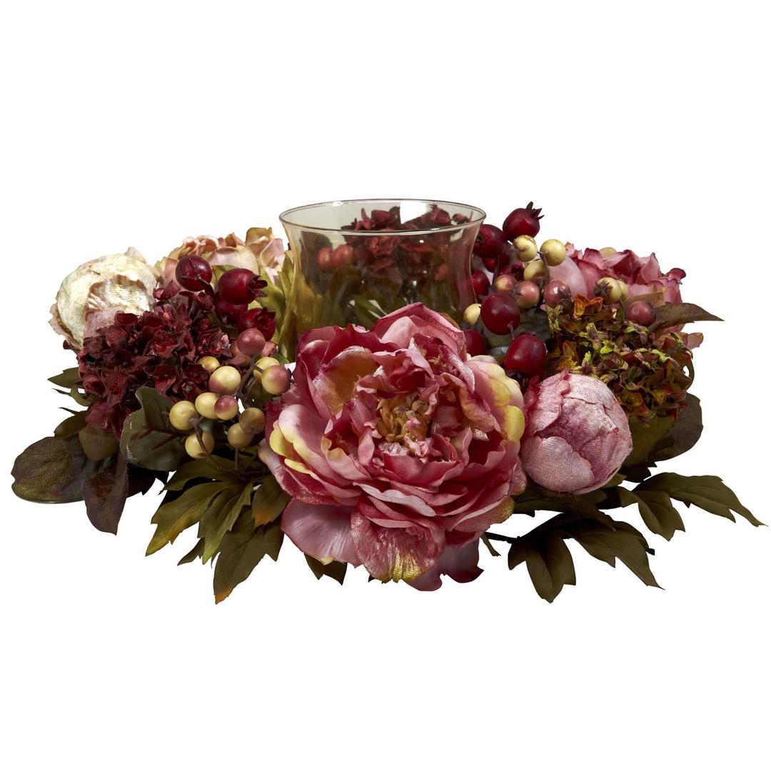 Nearly Natural 4931 Peony Hydrangea Candelabrum, Autumn