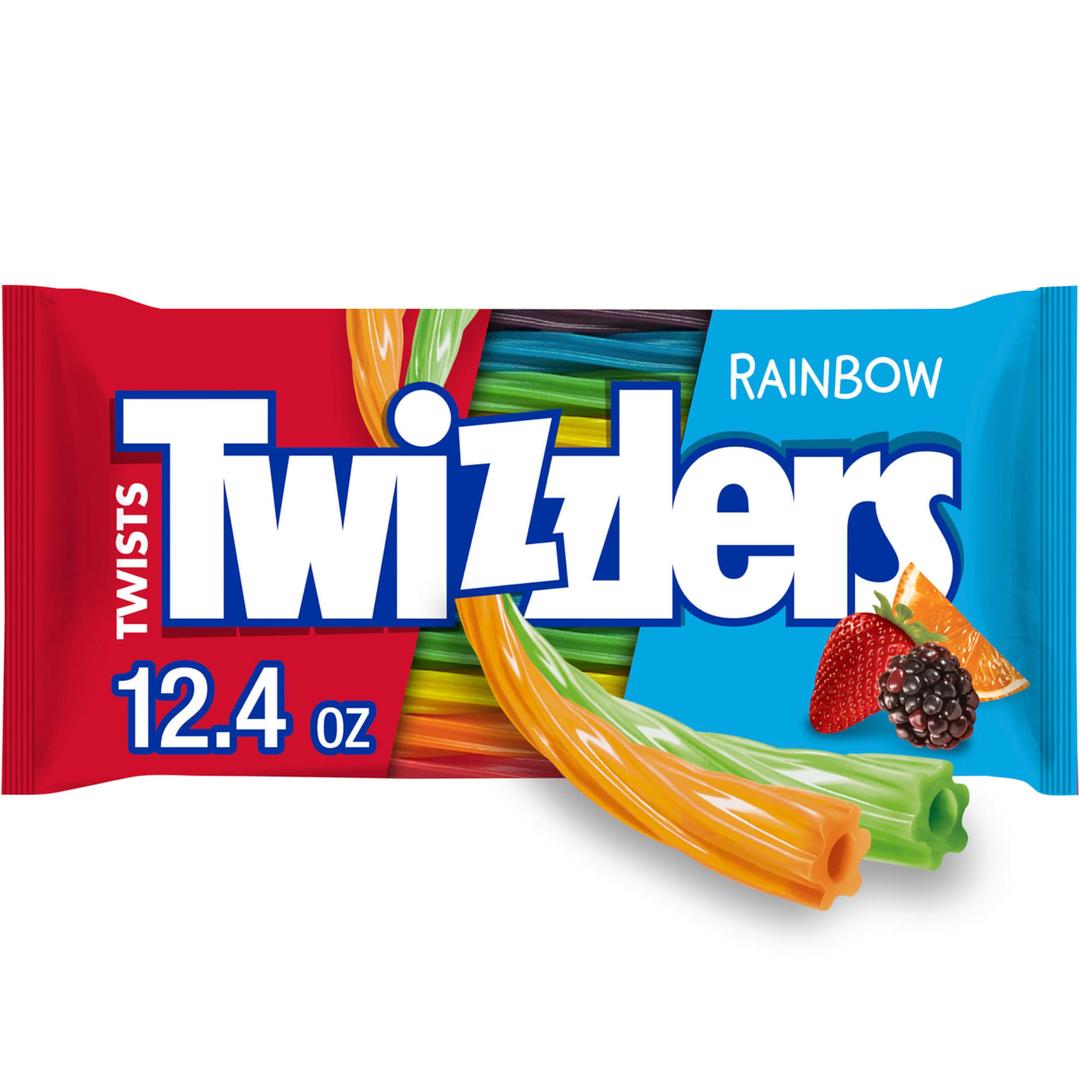 TwizzlersTwists Rainbow Flavored Licorice Style, Low Fat Candy Bags, 12.4 oz (6 Count)