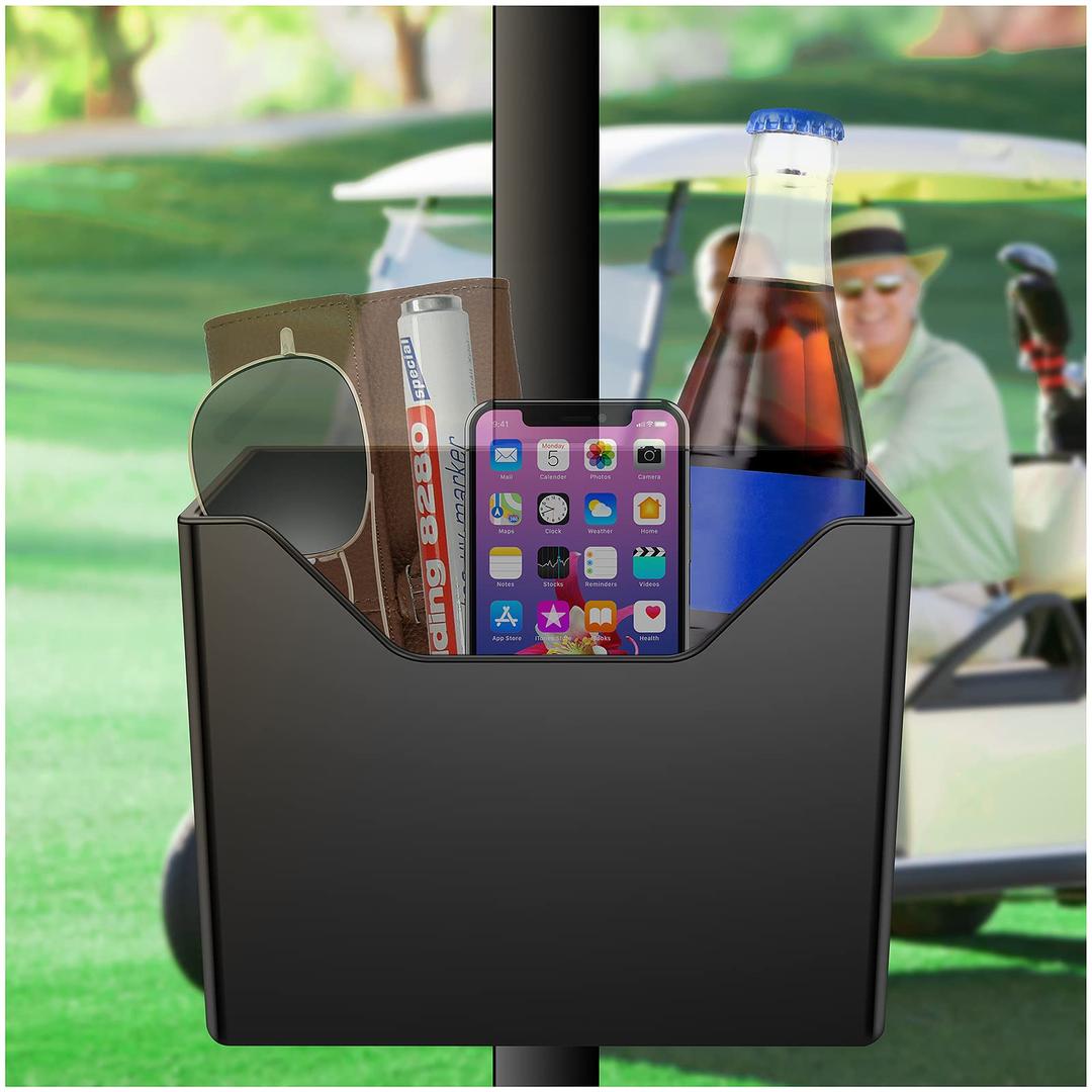 Ucome Golf Cart Organizer Box with Strong Magnetic, Caddy Holder Storage Tray for Railing Golf Cart Accessories