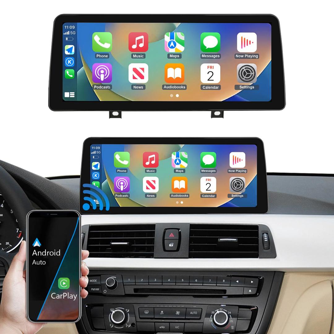 Road Top 12.3 Inch Touchscreen Wireless Carplay for BMW 3 & 4 Series F30/F31/F32/F33/F34/F35/F36 2012-2015 Year, Car Stereo Multimedia Radio Receiver, Support Wireless Android Auto, Mirrorlink