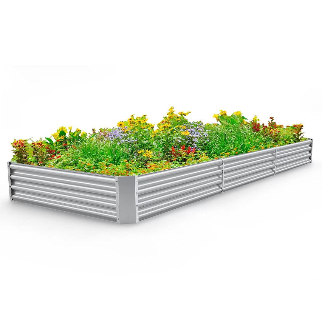 Land Guard12×4×1ft Galvanized Raised Garden Bed Kit for Vegetables, Galvanized Super Large Metal Planter Raised Garden Boxes Outdoor(359 Gallon Capacity)…