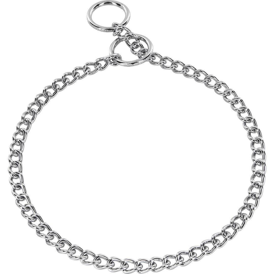 Herm Sprenger - Chrome Plated Steel Dog Training Collar - Narrow Round Links Slip Dog Chain - for Small Medium Large Dogs - Professional Training Collar - Made in Germany (24 inches (60 cm))