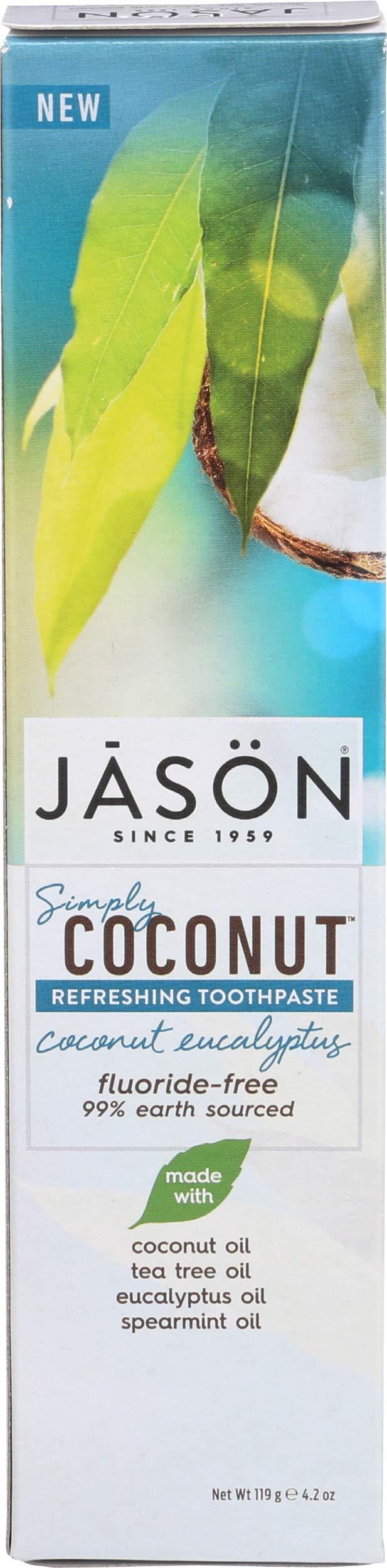 JASONSimply Coconut Refreshing Toothpaste Coconut, Eucalyptus, 4.2 Ounce