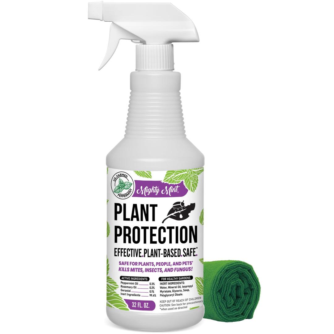 Mighty Mint32 oz Peppermint Plant Protection Spray - for Spider Mites, Insects, Gnats, Fungus, and Disease