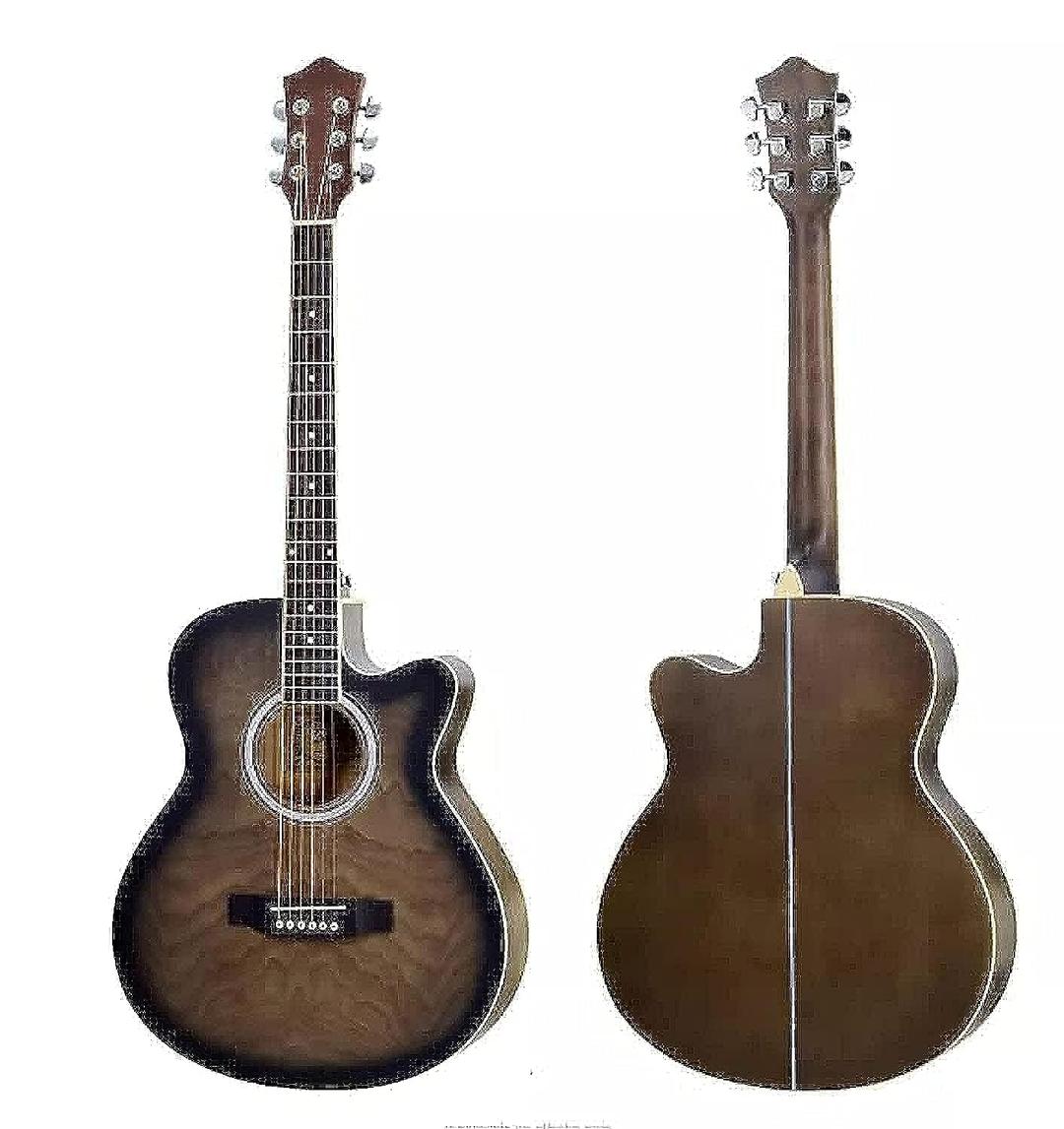 MegArya Professional Electric Acoustic Guitar Tobacco Satin Burst Finish With KLT 188 4-band EQ with Bag, Strap And Picks