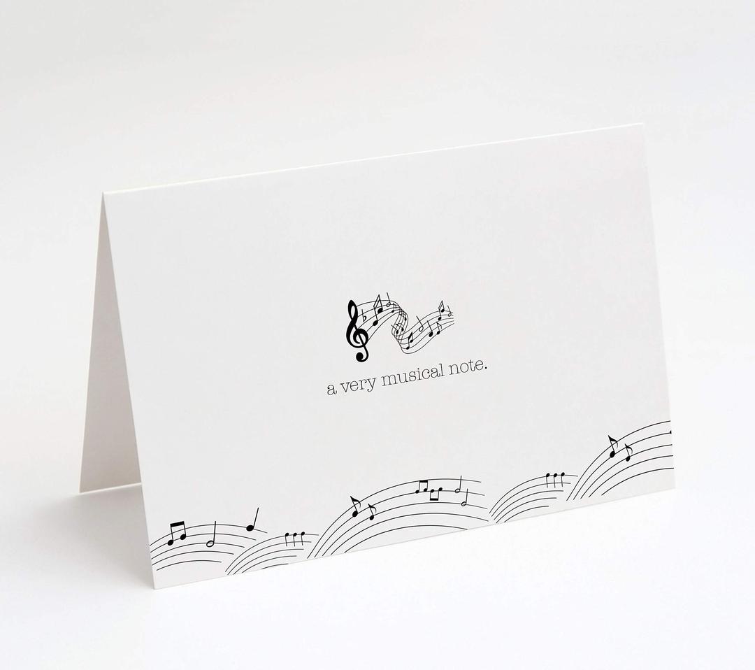 M Market On Mainstreet Music Note Cards with Envelopes, Blank Inside, Made in the U.S.A. (A Very Musical Note)