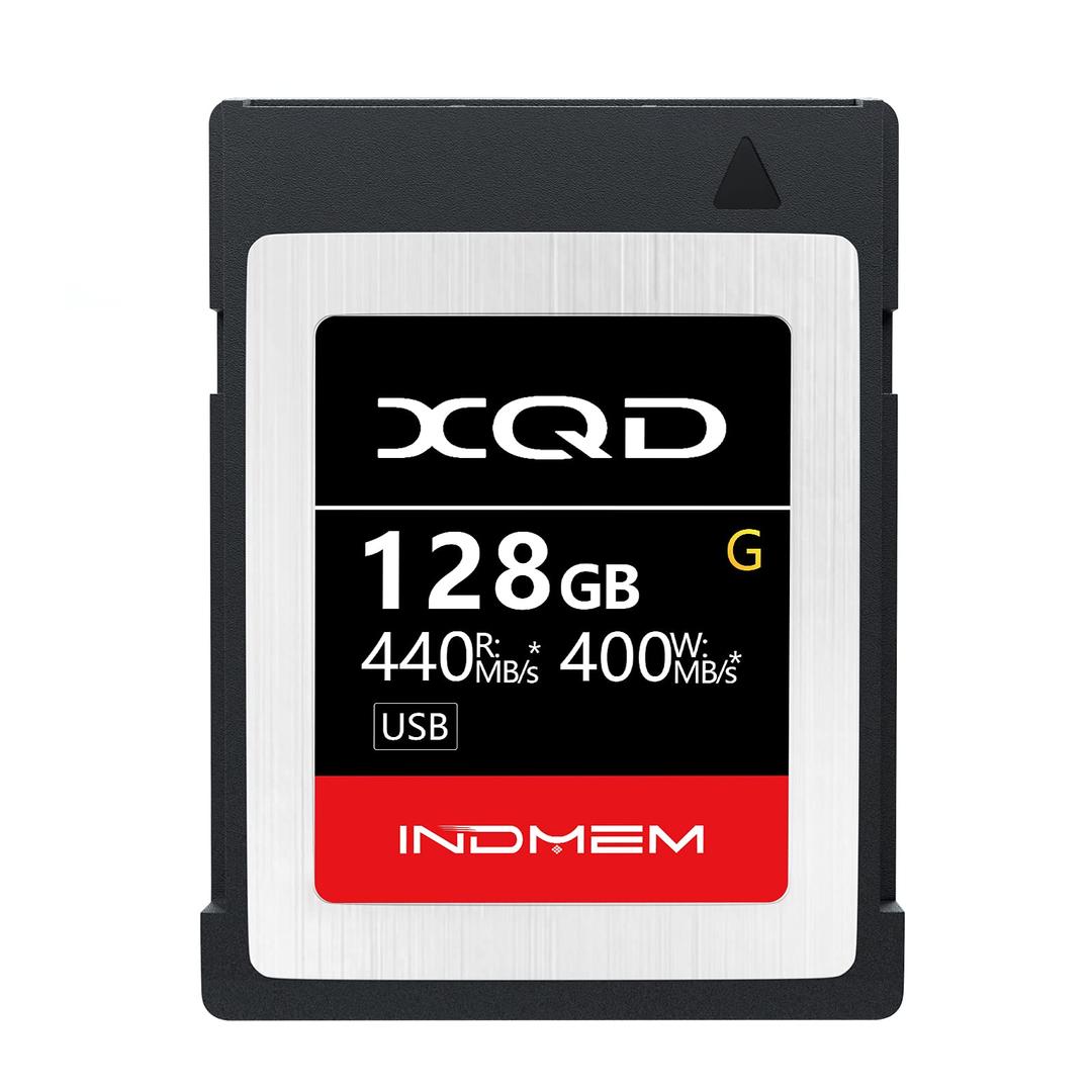 INDMEM XQD 128GB Memory Cards, 5X Tough MLC XQD Flash Memory Cards High Speed G Series| Max Read 440MB/s, Max Write 400MB/s