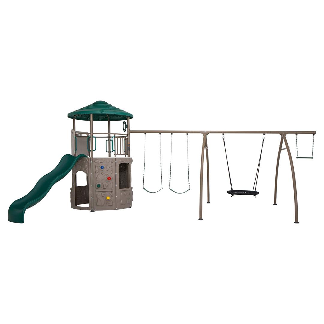 Lifetime 90804 Adventure Tower Swing Set with Spider Swing, Earthtone