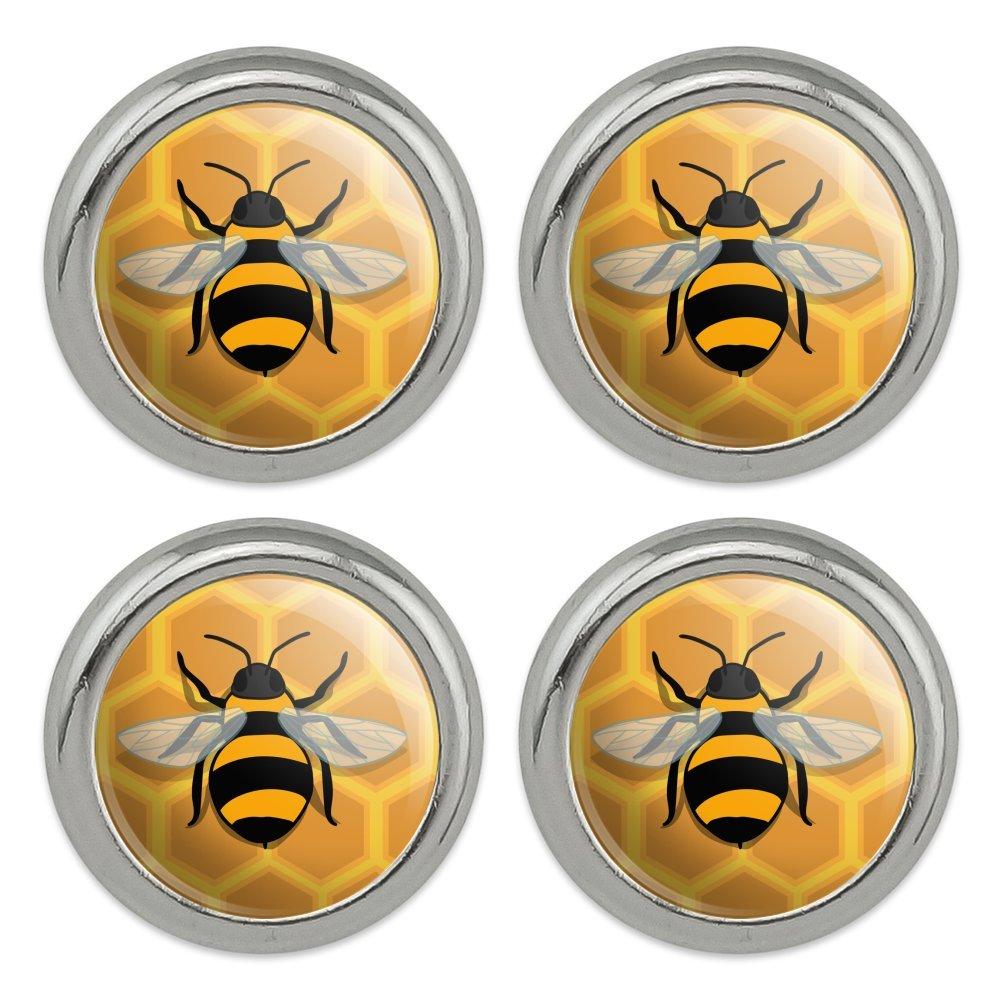 Bee on Honeycomb Metal Craft Sewing Novelty Buttons - Set of 4