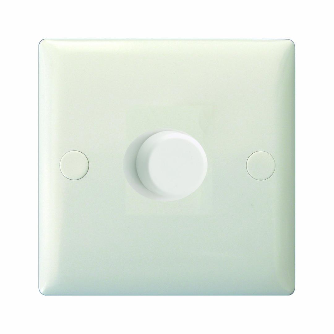 Varilight LED Dimmer Switch - V-Pro Series, 1 Gang (Single), 1 or 2 Way, 0-120 Watt (Trailing Edge), Classic White Bevel Range JOP401W-P