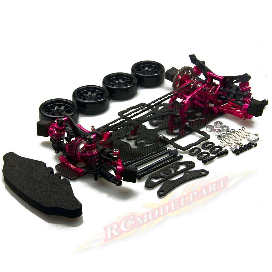 1/10 Alloy & Carbon RWD Drift Racing Car Frame Body Kit for Sakura D4